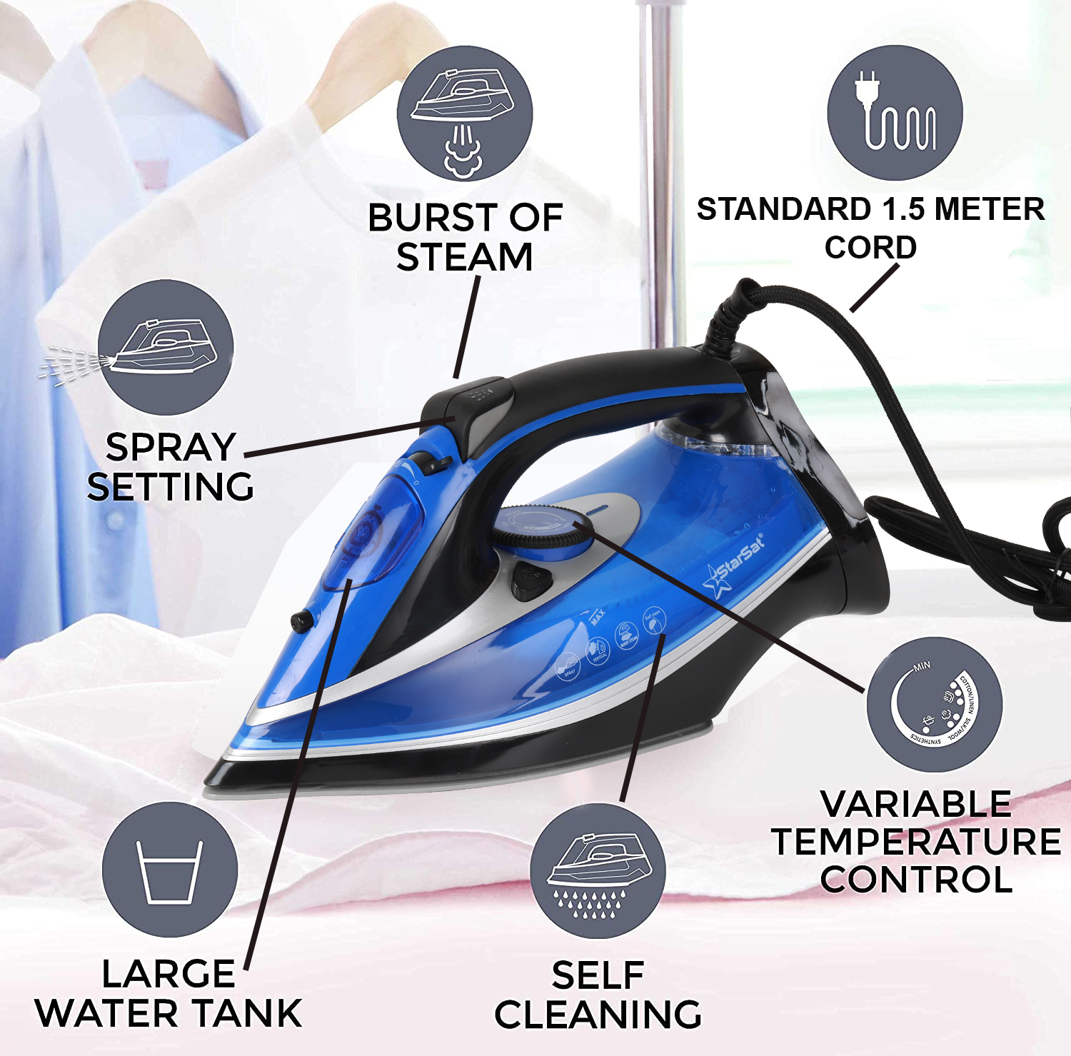 StarSat SIR-800 SteamGlide Pro Iron - Image 8
